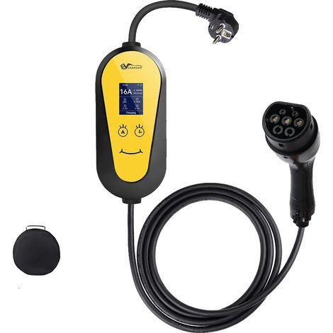 Cargador portátil para vehículos eléctricos tipo 2, controlado por aplicación, 3,5 kW 16 A, tipo 2 (1/2)