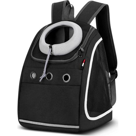 Black-Dog-Rucksack für kleine Hunde und Katzen, komfortable und atmungsaktive Tragehilfe, ideal zum Wandern, Campen, Reisen, als Haustiertransporter, tragbarer Rucksack (1/5)