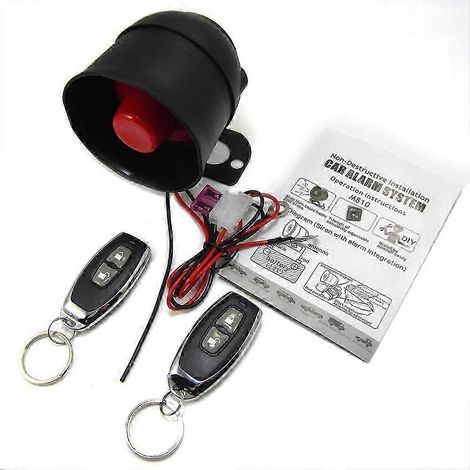 Sistema de alarma universal para coche de 12 V con 2 mandos a distancia, 7 niveles de sensibilidad, instalación no destructiva, Vehicle Security RN (1/2)