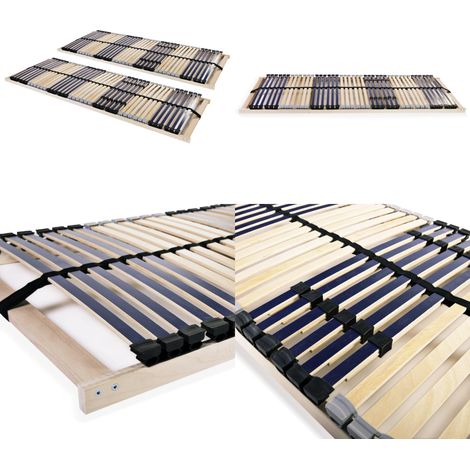 Sommiers à lattes sans matelas 2 pcs avec 42 lattes 70x200 cm - Sommier À Lattes - Sommier Plateforme - Cadre Lit - Lit Double - Literie - Home & Living
