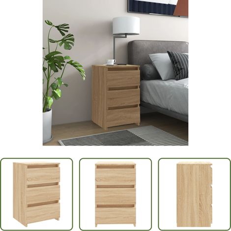 vidaXL Nachtkonsole Holz -  Nachttisch Sonoma-Eiche 40x35x62,5 cm Holzwerkstoff (1/5)