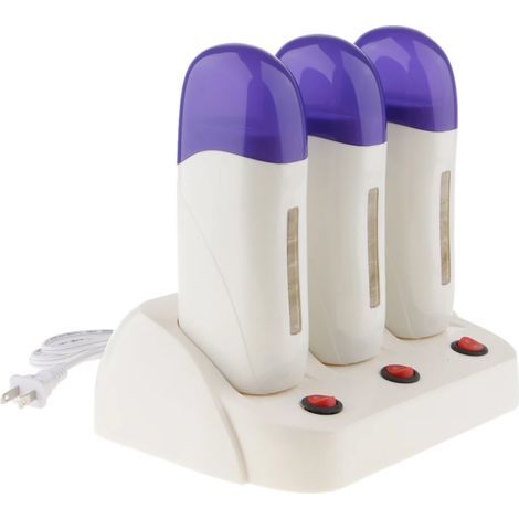 Appareil d'épilation portable 3 pièces avec cire et prise UE/US, kit d'épilateur roll-on chauffant.-AquaForge
