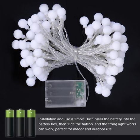 Guirlande lumineuse LED à Piles - - 80 Ampoules - Blanc Chaud - 10 m (1/4)
