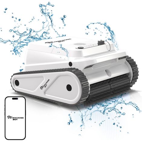 EVERCROSS BOT Robot Piscina Limpiafondos y Paredes U8 Blanco, APP