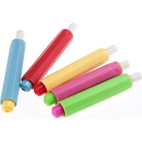 TrAdE Shop Traesio - Set 2 Porta Gessetti Plastica Colorati Bambini Custodia Gessi Lavagna Ufficio Scuola -
