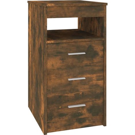Commode Salon,Buffet,Armoire à tiroirs Chêne fumé 40x50x76 cm Bois d'ingénierie -64661 (1/5)