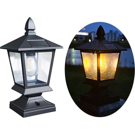 Lampe solaire de jardin, borne lumineuse pour villa, clôture, éclairage paysager extérieur étanche