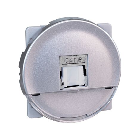 COMETE Prise RJ45 Multimédia FTP Cat.6 Grade 1 SILVER EUR'OHM 61371