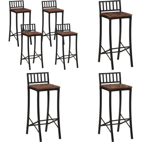 Chaises de bar lot de 4 bois de récupération massif - Chaise De Bar - Tabouret De Bar - Meubles Rustique - Mobilier Vintage - Design Industriel - Home & Living