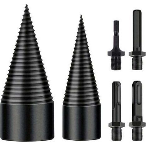 Broca para partir madera, 32 mm + 42 mm, broca cónica con 4 mangos, broca para partir madera, astillador de madera cónico, broca para partir madera para taladro eléctrico (1/4)