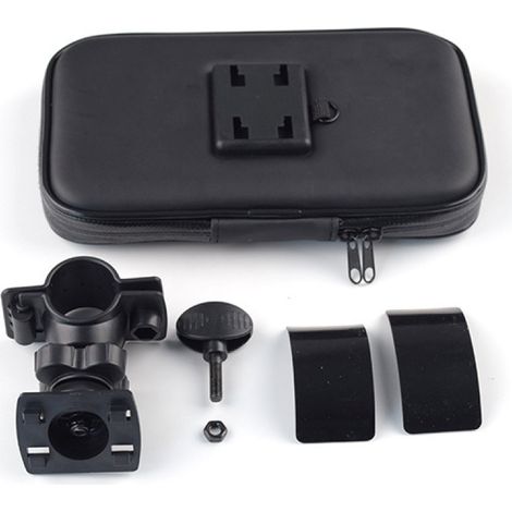 1 support de téléphone étanche pour moto, écran tactile 0,3 mm, rotation 360°, diamètre guidon 10-41 mm, pare-soleil intégré (1/5)