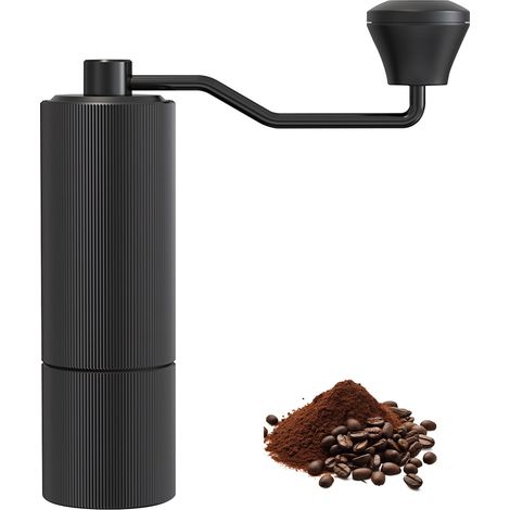Macinacaffè manuale con 30 livelli di macinatura regolabili, realizzato in lega di alluminio, portatile per l'uso domestico e in viaggio. (1/5)