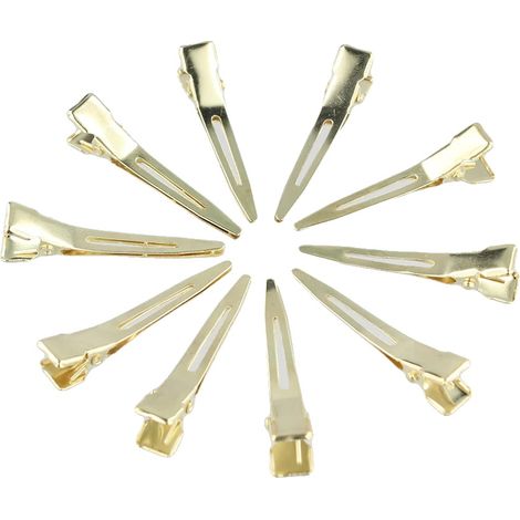 Haarklammern, 10 Stück Metall Entenbill Clip Set, Alligator Haarschnitt Clips, gold 4.5cm-10pcs (1/2)