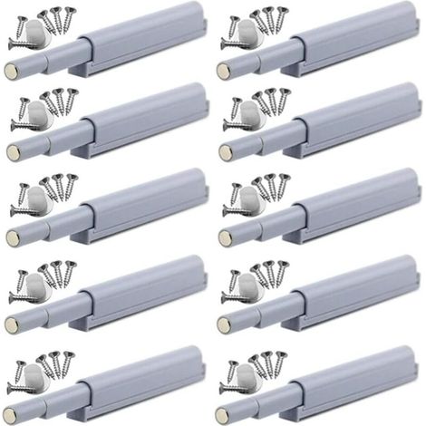 Magnetische Möbelverschlüsse zum Aufdrücken – 10er-Pack – POM-Kunststoff und Neodym – 4 cm Druckkraft – Einfache Montage