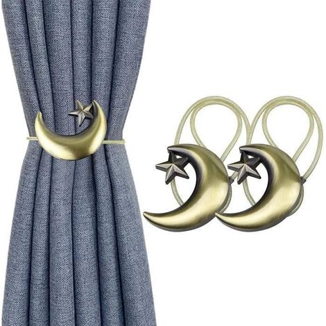 HAOPYOU Vorhanghalter - 2 Stück - Starke Magnete - Metall - Farbe Bronze