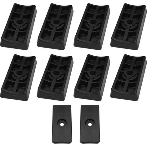 Set mit 10 schwarzen Kunststoffkappen für Freischwinger-Stuhlbeine – Schützt Parkettböden – Rohrdurchmesser 40 mm – Länge 49,5 mm (1/2)
