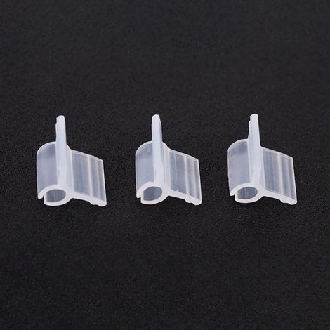 Lot de 100 clips de greffage en plastique transparent pour plantes de légumes, aide à la greffe de tomate, concombre et support de vigne, convient pour plusieurs étapes de croissance (2 mm) (1/5)
