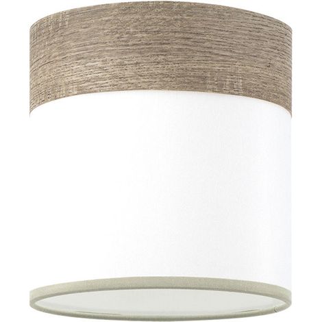 Paralume Cloe Legno Bianco/Grigio E14 (Ø14x14cm) (1/2)