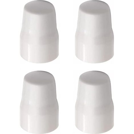 Set of 4 radiator valve caps with protective washer for domestic heating systems, white (1/5)