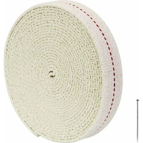 Mèche de Lampe, 450CM Mèche de Lampe à Huile Plate en 100% Coton Mèches de Rechange Lanterne Largeur 2CM pour Lampe à Petrole Huile Brûleur (Blanc) (1/3)