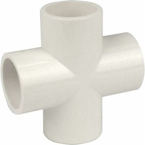 Lot de 10 connecteurs en croix PVC 4 voies 20 mm pour la construction de structures de serres robustes (1/2)