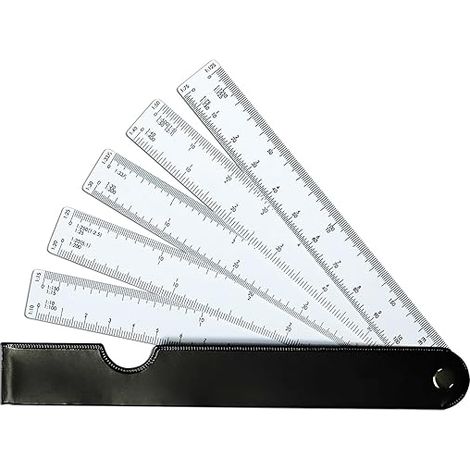 Misuratore per ventilatori, righello riduttore per ventilatori, righelli pieghevoli, scala in plastica, base geometrica del righello da disegno, scale metriche 1:20 1:25 1:50 1:75 1:100 1:125