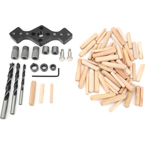 Perforateur droit avec embouts en bois noirs et douilles de perçage (1/5)