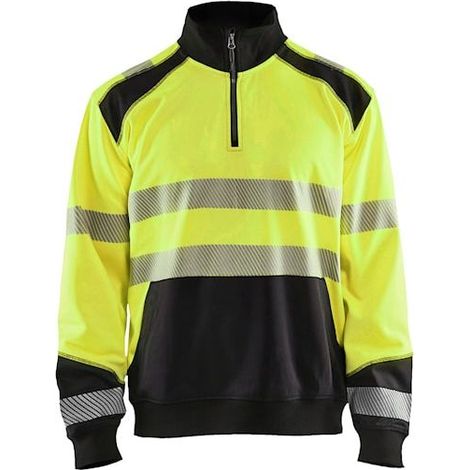 Sweat shirt col camionneur haute visibilité Blaklader Classe 2 Jaune / Noir S (1/4)