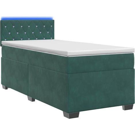 Maison Exclusive - Boxspringbett mit Matratze und LED Dunkelgrün (1/5)