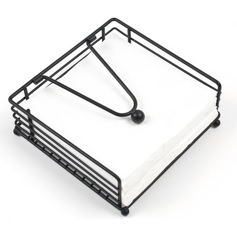 Porta tovaglioli, distributore di tovaglioli piatto con braccio appesantito, porta tovaglioli da cocktail quadrato, elegante ferro battuto rustico per cucina, sala da pranzo, ristorante, casa di campa