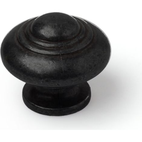 Pomo para Mueble Estilo Clásico Fabricado en Zamak Acabado en Negro mate Medidas 303026 mm Sistema de Fijación Atornillado Incluye Tornillos M4 1 Unidad - (1/4)
