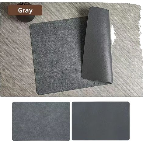 Manteles individuales, impermeables, resistentes al calor, grises, 4 unidades, 44,5 x 30 cm - b (1/2)