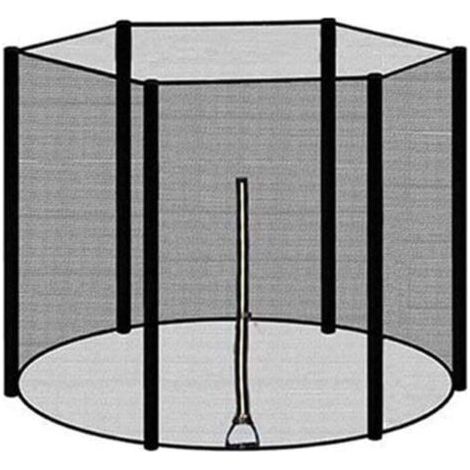 BUNTHAUS Filet de protection pour trampoline – Nylon PE dense 120 g/m² – Hauteur 163 cm – 6 poteaux pour sécurité optimale
