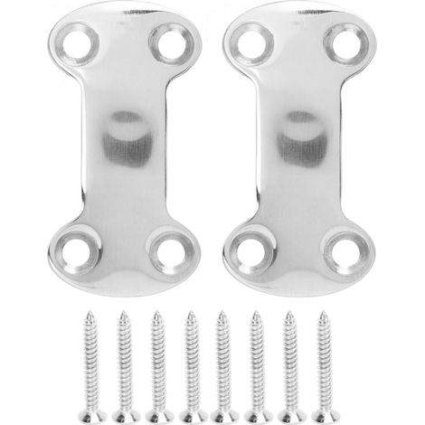 2 Plaques de fixation en acier inoxydable pour sangles, accessoires de quincaillerie antirouille avec 8 vis, pour petits yachts et bateaux (1/5)