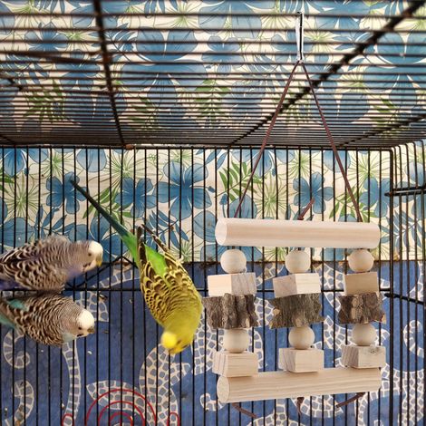 Perchoir en bois pour perroquet, support à mâcher, jouet à mâcher, accessoire de décoration pour cage à oiseaux (1/5)