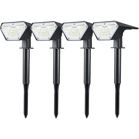 4er-Set LED-Solarstrahler, verstellbar, 2-in-1-Gartenleuchten, Wandleuchten, wasserdicht, Außenbeleuchtung