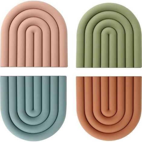 Heat-resistant and non-slip silicone thermal insulating mats, coloured protective covers for kitchen utensils. (1/5)