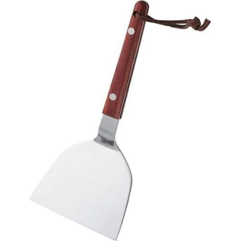 1 Spatule, Lame 9cm x 10.9cm, Inox, Robuste, Résistante chaleur, Pour Plancha Barbecue (1/3)