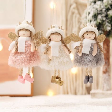 (Anges avec ailes) ornements de sapin de Noël Lot de 3 breloques d'anges de Noël Ornements de sapin de Noël Breloques de fête de Noël Ange gardien Acc (1/5)