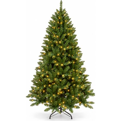 Künstlicher Weihnachtsbaum mit LED-Beleuchtung Evergreen Warmweiße LEDs & Metallständer 180 cm (1/5)