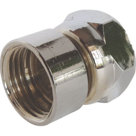 Raccord droit mural chrome F15/21 - Écrou prisonnier 15/21 - x2 (1/2)