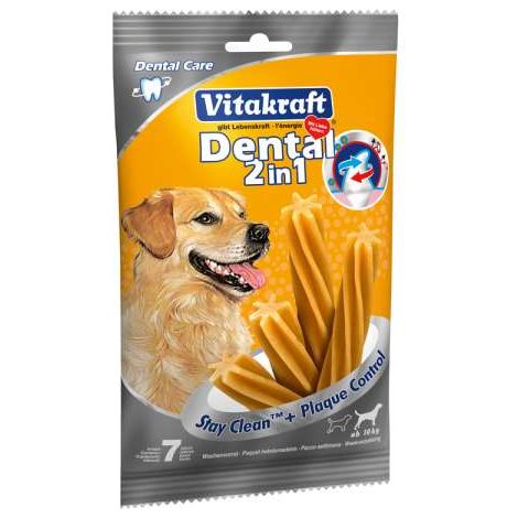 "dental 2 in 1" medium, snack da rosicchiare 7 pezzi- vitakraft.