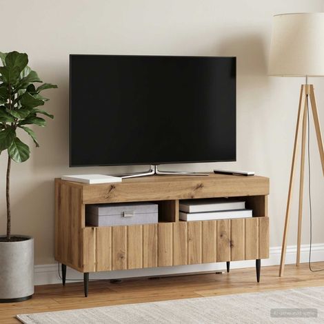 Beyamis Meuble TV LED en chêne massif, fabriqué à la main. Bois d'ingénierie. (1/5)