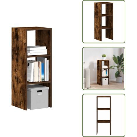Bibliothèque empilable chêne fumé 30x30x80 cm bois d'ingénierie - Bibliothèque - Bibliothèques - Étagère - Armoire De Rangement (1/5)