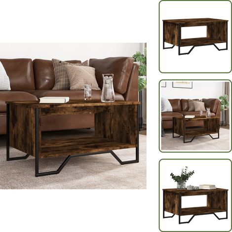 vidaXL Couchtisch Räuchereiche 75x51x40 cm Holzwerkstoff (1/5)