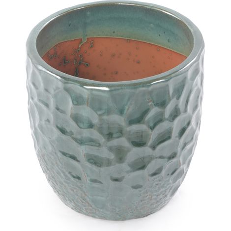 Set di 4 vasi da fiori in ceramica Ø38/30/22,5/18 cm verde scuro lucido - CHICFURN (1/5)