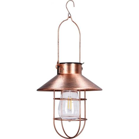 Lampe de Jardin, Lanterne de Cadre en Fer Décorative à LED Rétro pour Jardin, Terrasse, Pelouse, Parasol, Terrasse, Route d'arbre, Extérieur (1/5)