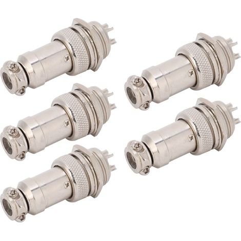 connettori aeronautici maschio/femmina GX16 da 16 mm a 5 pin, 450 V per cablaggio di pannelli di alimentazione e telai metallici. (1/4)