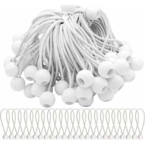 Confezione da 40 tenditori elastici, corde elastiche con palline, corde elastiche a molla, palline elastiche per tendoni, tende, striscioni e teloni.