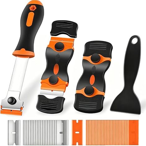 Ceramic Induction Hob Scraper with 2 Glass Scrapers with 10 Blades (1/5)